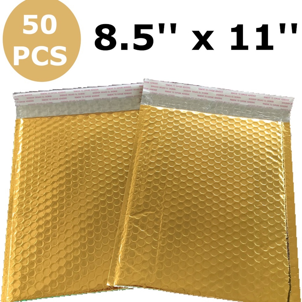 Bubble mailers 8.5 x 11 inches Heavy Gold